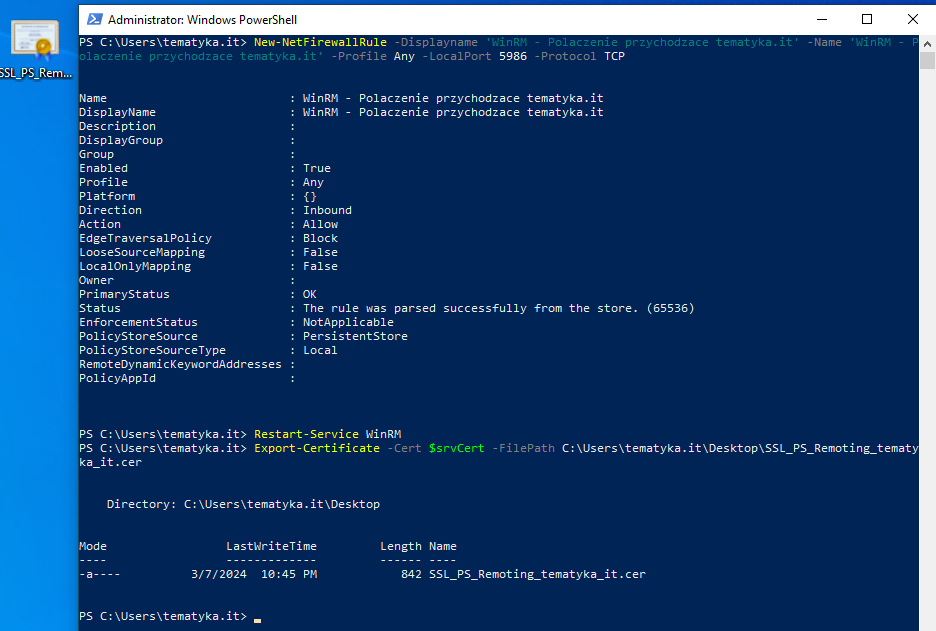 tematyka.it eksport certyfikaty SSL z konsoli PowerShell