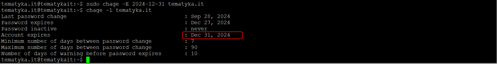 www.tematyka.it    sudo chage -E 2024-12-31 NAZWA_UŻYTKOWNIKA