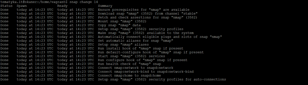 www.tematyka.it sudo snap changes 14 Przewodnik po poleceniach i funkcjach Snap